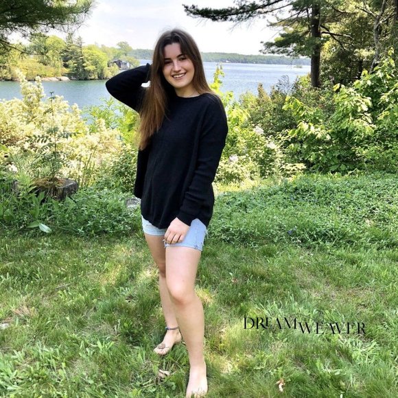 Charcoal Crew Neck Organic Cotton & Cashmere Sweater - Picture 4 of 9